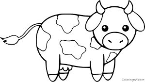 The tail is long and ends in hairs. Easy Cute Dairy Cow Coloring Page Coloringall