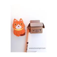 We watch them crawl or jump inside. Kawaii Cat In A Box Pencil And Eraser