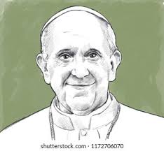 Jan 2018 Pope Francis Vector Portrait: vector de stock (libre de regalías)  1280901208