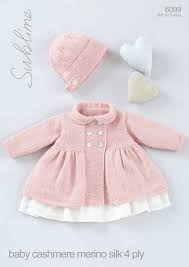 Coat And Bonnet In Sublime Baby Cashmere Merino Silk 4ply 6099 Downloadable Pdf Discover More Patterns By S Baby Knitting Patterns Baby Knitting Baby Coat