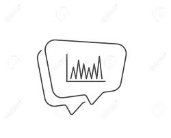 line chart icon chat bubble design financial growth graph sign