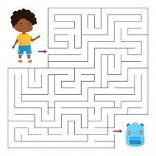 Juegos recomendados para nenas y nenes, para aprender jugando. Juego Laberinto Laberinto Vector Premium
