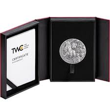 2024 THE TEN COMMANDMENTS OF MOSES; 2 Ounce Antiqued Silver Coin