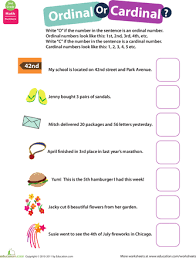 Know All About Numbers Ordinal Or Cardinal Worksheet Education Com Ordinal Numbers Homeschool Math Math