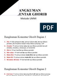 Pengajar at mi tarbiyatul hasanah. Rangkuman Komentar Ghorib Metode Ummi Pdf