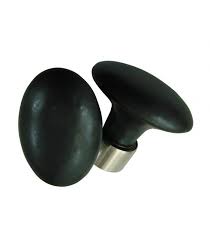 Poignee Double Ovale Pour Porte Interieure Porcelaine De Limoges Noir Mat Sur Cuvette Nickelee Brossee 1001poignees Votre Specialiste De La Poignee De Porte Poignee De Porte Bouton De Porte