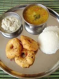 Vada Idli Sambar And Coconut Chutney Indian Food Recipes Food South Indian Food