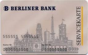 1822direkt, comdirect, commerzbank, deutsche bank, dkb, ing, n26, bunq, berliner sparkasse and volksbank. Bankkarte Berliner Bank Servicekarte Berliner Bank Deutschland Bundesrepublik Col De Gm 0012