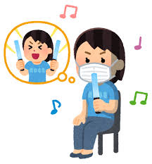 静かにペンライトを振る人のイラスト（女性） | かわいいフリー素材集 ...