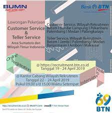 Info Update Terbaru Lowongan Kerja Bank Btn Walk In Interview Cab Medan Medanloker Com Lowongan Kerja Medan