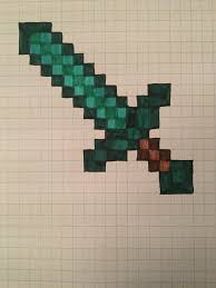0% ( votes) step 1. Day 1 Of Drawing Minecraft Items On Graph Paper Diamond Sword Teenagers
