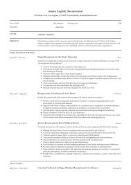 receptionist resume example & writing