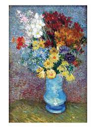 Bouquet of flowers in a vase vincent van gogh 1890. Flowers In A Blue Vase By Van Gogh Art Print Vincent Van Gogh Art Com In 2021 Van Gogh Flowers Vincent Van Gogh Paintings Van Gogh Art