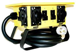 How to install a gfci outlet with 4 wires. Construction Elec Prod 50 Amp 4 Outlet Gfci Temp Power Box 6508g