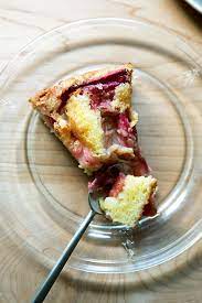 Rhubarb Custard Cake With Lemon Rum Alexandra S Kitchen Recipe Rhubarb And Custard Custard Cake Rhubarb Recipes