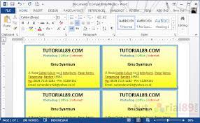 Dengan sedikit sentuhan kreatifitas, kita bisa membuat sebuah kartu nama yang cukup keren, tidak kalah dengan kartu nama yang didesain menggunakan aplikasi desain grafis seperti corel draw atau photoshop. Cara Mudah Membuat Kartu Nama Di Microsoft Word Video Tutorial89