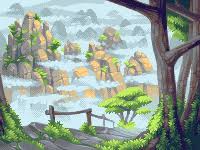 04 Herbe Arbre Pixel Art Landscape Pixel Art Art