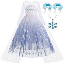 Disney-vestido de princesa Frozen para niña pequeña, disfraz de Elsa,  fantasía, blanco, elegante, traje Olaf, Carnaval de Halloween