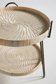 Coiled Rattan Side Table Rattan Side Table Side Table Rattan Furniture