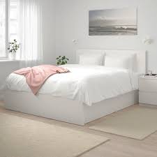Malm Cadre Lit Coffre Blanc 140x200 Cm Ikea In 2020 White Bed Frame White Bedding Malm Bed