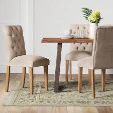 Brookline Tufted Dining Chair Beige Threshold Tufted Dining Chairs Live Edge Dining Table Dining Chairs
