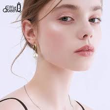 Effie Queen, Srebro 925 Sterling, Vintage Naušnice-kapi S Biserima,  Naušnice S Slatkovodno Biserima Od Zlata, Od 14 Do, Modni Nakit Za žene,  Gpe50 Rasprodaja