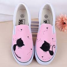New 2017 Spring Women Canvas Shoes Cartoon Hand Painted Shoes Harajuku Women S Flat Creepers Low Casual Board S In 2020 Painted Canvas Shoes Painted Shoes Canvas Shoes