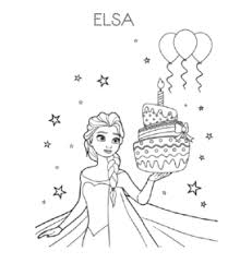 Frozen elsa happy birthday coloring pages. Cake And Birthday Cake Coloring Pages Playing Learning