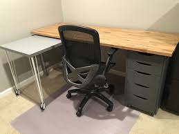 Custom ikea desk with monitor riser and cable passthru. Ikea Hack Custom Transforming Home Office Desks Saving Amy