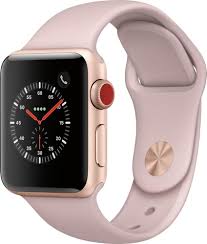 Best Buy Apple Watch Series 3 Gps Cellular 38mm Gold Aluminum Case With Pink Sand Sport Band Gold Aluminum At T Mqjq2ll A Gold Apple Watch Rose Gold Apple Watch Apple Watch