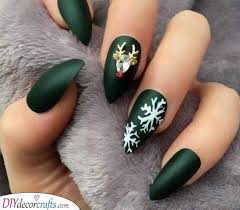 1.21 simple jeweled christmas nails. Dark Matte Green Christmas Nail Designs Green Nail Art Christmas Nail Designs Cute Christmas Nails