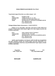 Berikut contoh surat ijin orang tua/wali yang dikeluarkan sd negeri banjaragung kepada siswa siaga untuk mengikuti lomba pentas siaga kwartir ranting kajoran yang dilaksanakan pada tanggal 09 februari 2013. Top Pdf Surat Persetujuan Orang Tua 123dok Com