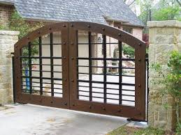 Steel Laminated With Distressed Red Cedar Double Swing Gate With Underground Gate Operators House Main Gates Design Gate Design House Gate Design