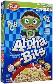 This cereal was described on the box as frosted letter oats & corn cereal with marshmallow bits. Post Alpha Bits 340g Amazon De Lebensmittel Getranke