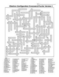 Electron Configuration Crossword 6 Versions W Configuration