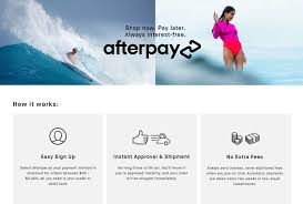 Shop as usual, then choose afterpay as your payment method at checkout. Afterpay Billabong