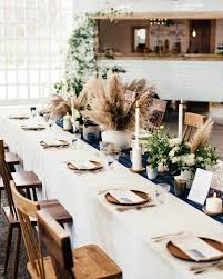 Pampas Grass As Centerpieces Love That Idea Joelle Arner Photography Fall Table Decor Pampas Grass Decor Grass Centerpiece