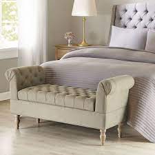 The Madison Park Ashford Accent Bench Provides Beautifully Functional Update To Your Home Pleated Rolled Arms And A B Furniture Upholstered Bench Accent Bench