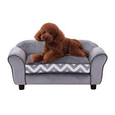 Luxury dog sofa beds uk. Pawhut Pet Sofa Couch Dog Cat Wooden Sponge Sofa Bed Lounge Comfortable Luxury W Cushion Grey Buy Online In Bahamas At Bahamas Desertcart Com Productid 48760273