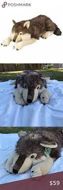 Sold Giant Wolf Stuffed Plush Animal Realistic Plush Animals Animal Plush Toys Giant Stuffed Animals