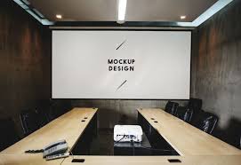 55,405 conference room pictures and royalty free photography available to search from thousands of stock photographers. Download Blank White Projector Screen Mockup In A Meeting Room For Free Meeting Room Conference Room Projector Dining Room Small