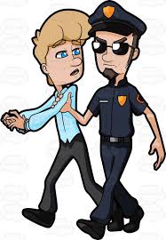 A Man Protesting As He Is Being Arrested By A Cop Stock Cartoon Graphics Vector Toons Angry Women Cartoon Cop