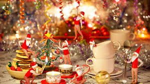 Download Wallpaper 1920x1080 Gnomes Christmas Tree Candles Table Cup Full Hd 1080p Hd Background