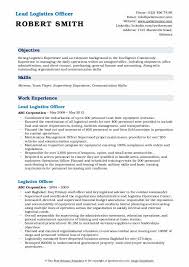 logistics officer resume samples