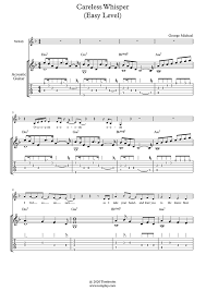Download and print in pdf or midi free sheet music for careless whisper by george michael arranged by jpmadison20 for trumpet (in b flat), saxophone (alto), french horn (mixed uploaded on nov 08, 2016. Guitar Tabs And Sheet Music Careless Whisper Easy Level Solo Guitar Michael George
