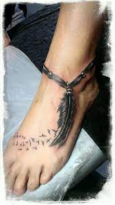 Tattoo Ankle Foot Anklet 41 Ideas Indian Feather Tattoos Feather Tattoo Ankle Tattoos