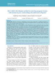 Pdf How Valid Is The Tallquist Method In Screening Pregnant
