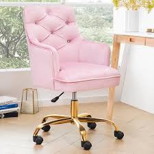 Ovios Zacolt Pink Contemporary Ergonomic Adjustable Height Swivel Desk Chair Lowes Com In 2020 Pink Office Chair Cute Desk Chair Home Office Chairs