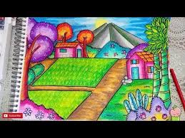 Berikut ini adalah cara menggambar pemandangan gunung dan air terjun,belajar. 33 Cara Menggambar Pemandangan Gunung Dan Sawah Kumpulan Gambar Pemandangan