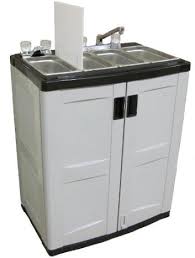 mobile 4 compartment plastic sink cart